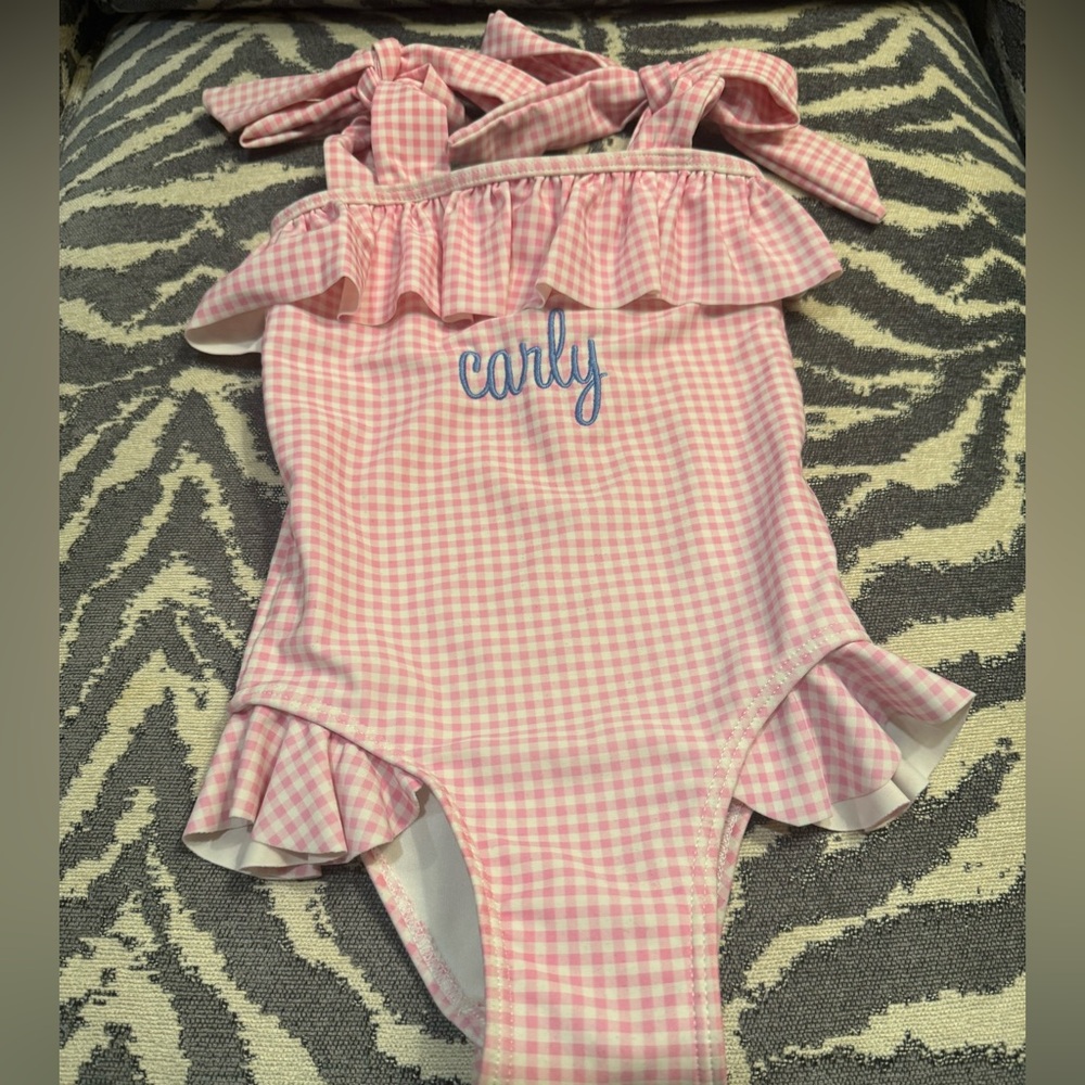 Cecil and Lou 2T pink gingham Carly swimsuit